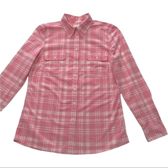 GAP Pink Plaid Button Down Long Sleeve Top Sz S - Picture 3 of 15